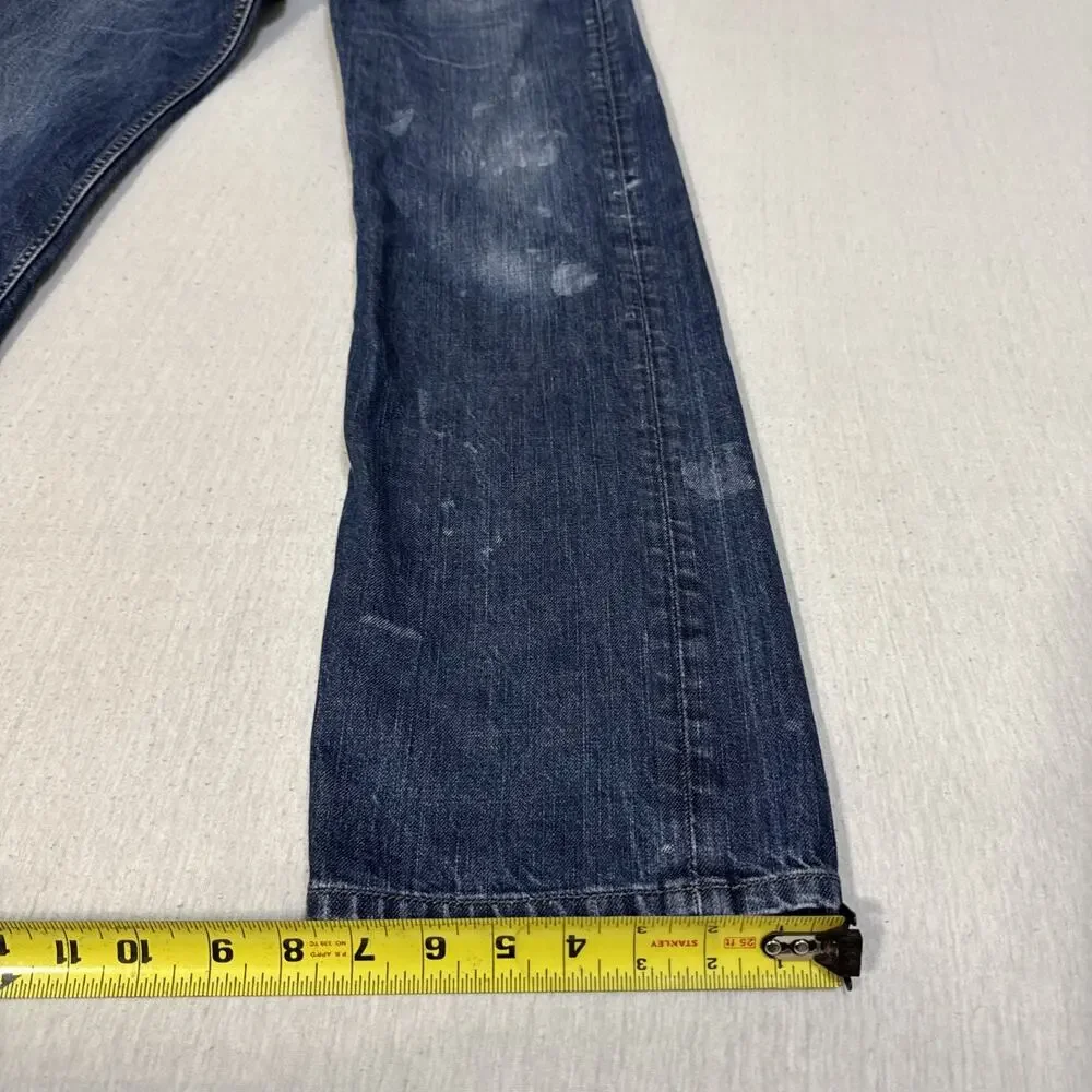 Diesel Larkee Mens 29x30 Regular Straight Blue Jeans Stained